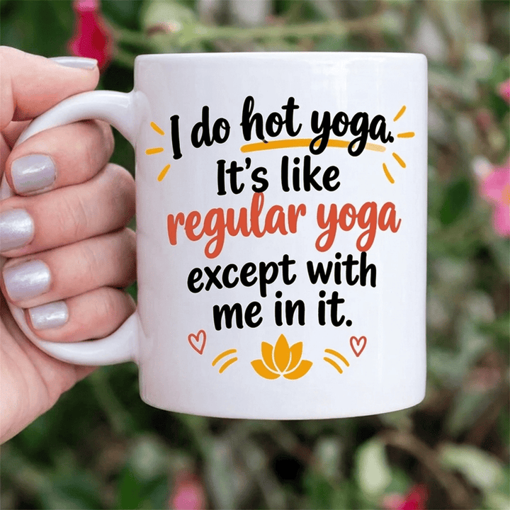 Olivenorma Hot Yoga Citation humoristique Tasse en céramique Lotus - 450 ml / 15 oz - image 0