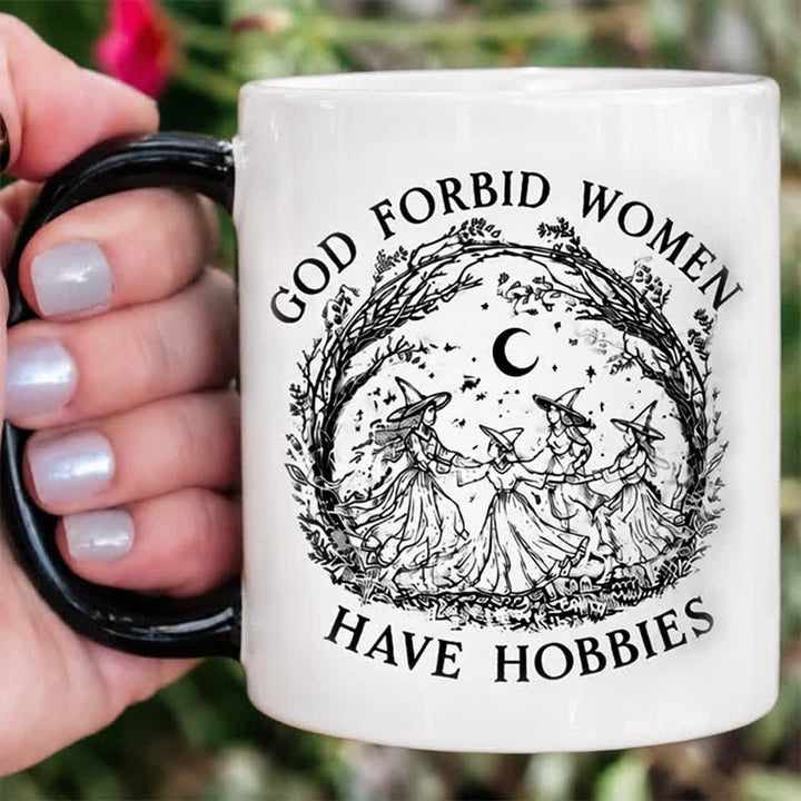 Tasse en céramique Olivenorma « Sorcières dansantes célébrant la solidarité et la liberté des femmes » - Blanc - 450 ml / 15 oz - image 5