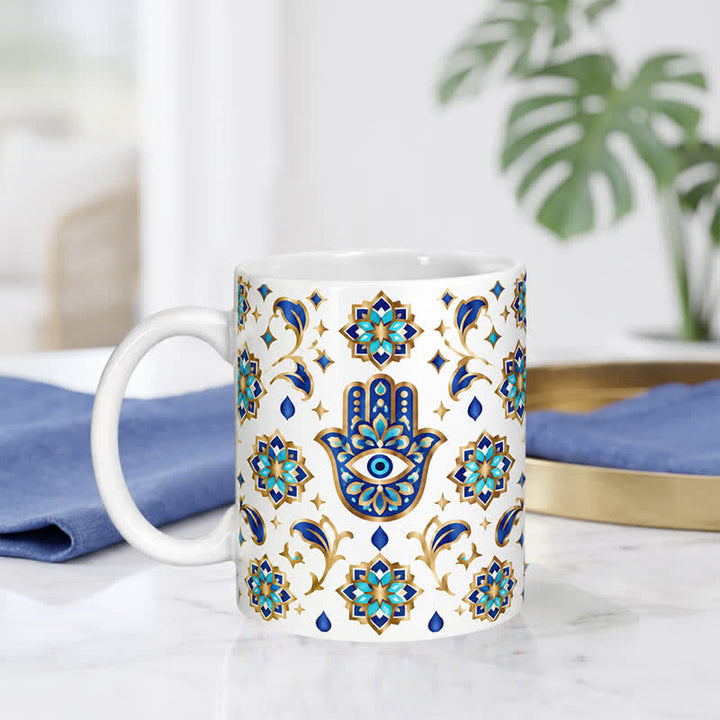Tasse en céramique Olivenorma Hamsa Main de Hamsa Protection contre le mauvais œil - image 1