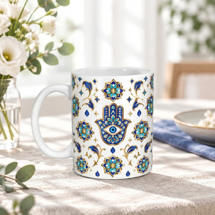 Tasse en céramique Olivenorma Hamsa Main de Hamsa Protection contre le mauvais œil - image 2