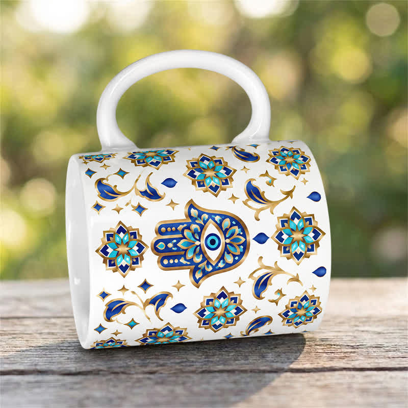 Tasse en céramique Olivenorma Hamsa Main de Hamsa Protection contre le mauvais œil - image 3