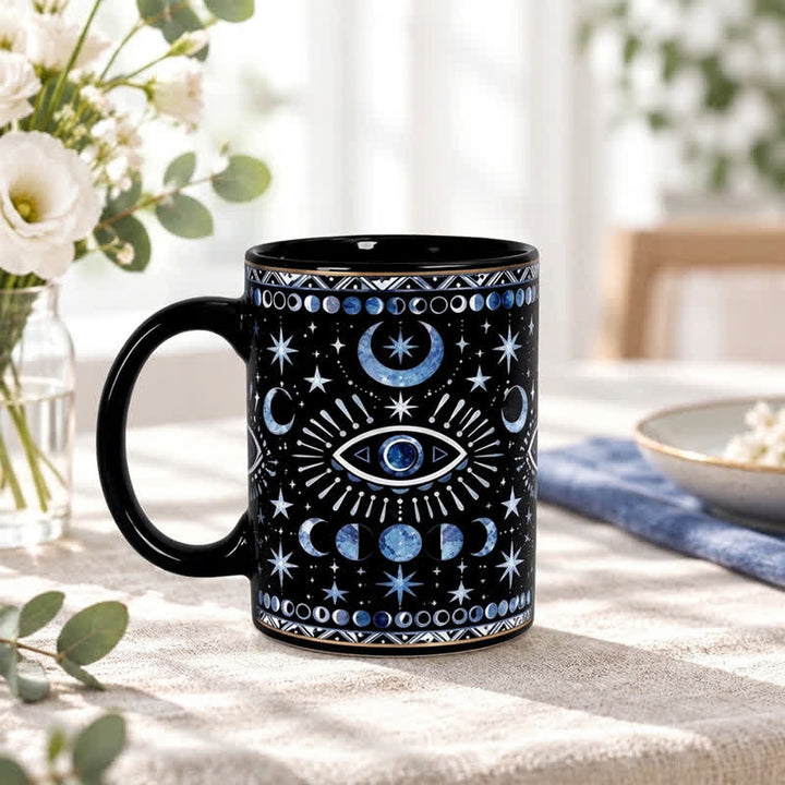 Tasse en céramique Olivenorma Œil maléfique céleste, phase de lune et protection stellaire - image 1