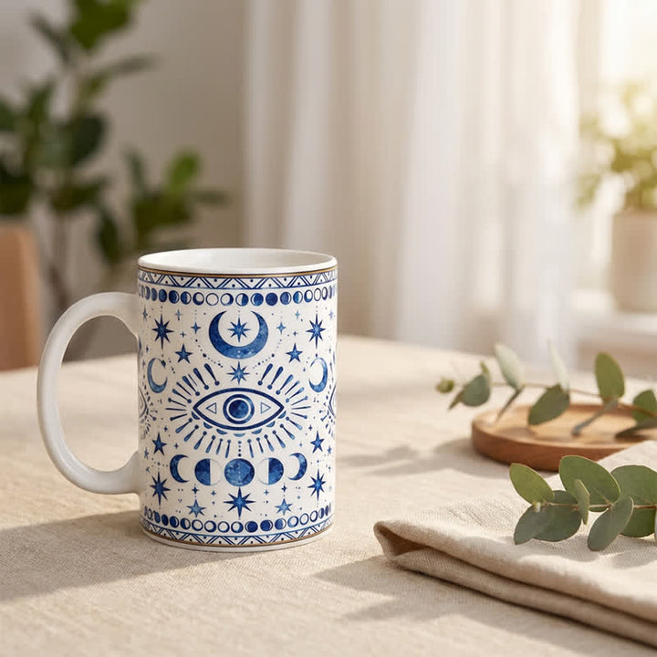 Tasse en céramique Olivenorma Œil maléfique céleste, phase de lune et protection stellaire - image 7
