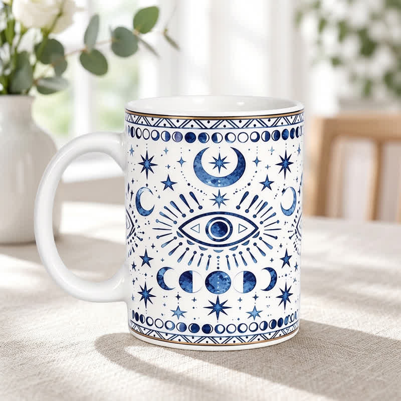 Tasse en céramique Olivenorma Œil maléfique céleste, phase de lune et protection stellaire - image 6