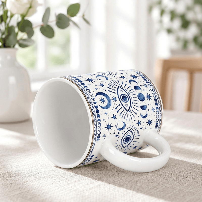Tasse en céramique Olivenorma Œil maléfique céleste, phase de lune et protection stellaire - image 9