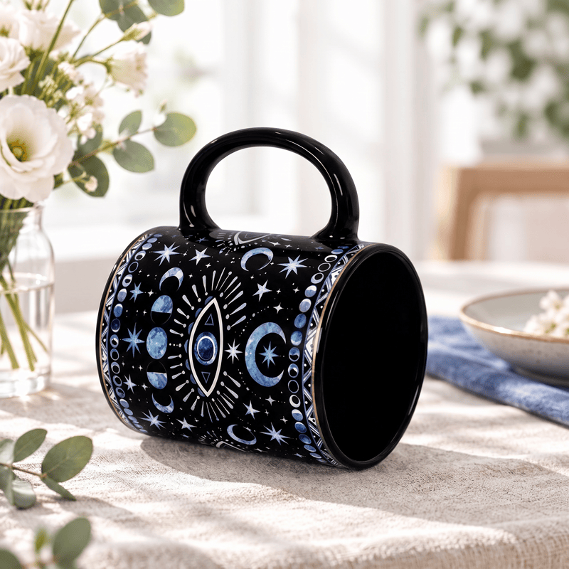 Tasse en céramique Olivenorma Œil maléfique céleste, phase de lune et protection stellaire - image 2