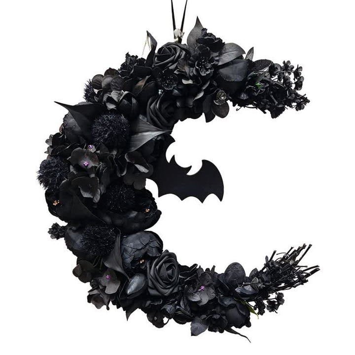 Décoration de porte Olivenorma en paille, mousse, plastique et soie, motif gothique et mystérieux en forme de fleur - image 5