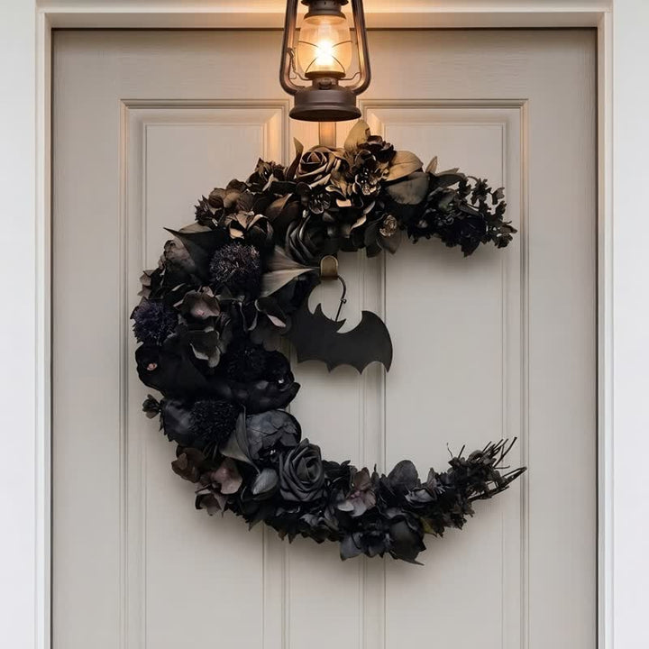 Décoration de porte Olivenorma en paille, mousse, plastique et soie, motif gothique et mystérieux en forme de fleur - image 2