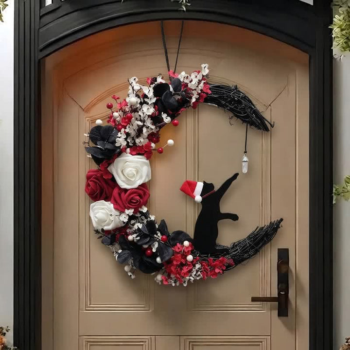 Décoration de porte Olivenorma en mousse plastique, paille, flanelle non tissée, fleur en soie, symbole joyeux et festif - image 2