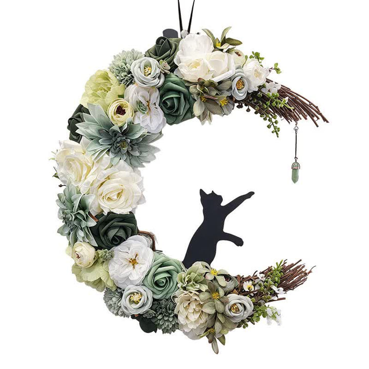 Décoration de porte Olivenorma en mousse plastique, paille, flanelle non tissée, soie, fleur, symbole de paix et de guérison - image 3