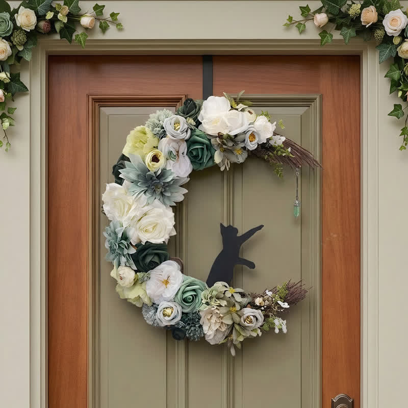 Décoration de porte Olivenorma en mousse plastique, paille, flanelle non tissée, soie, fleur, symbole de paix et de guérison - image 1