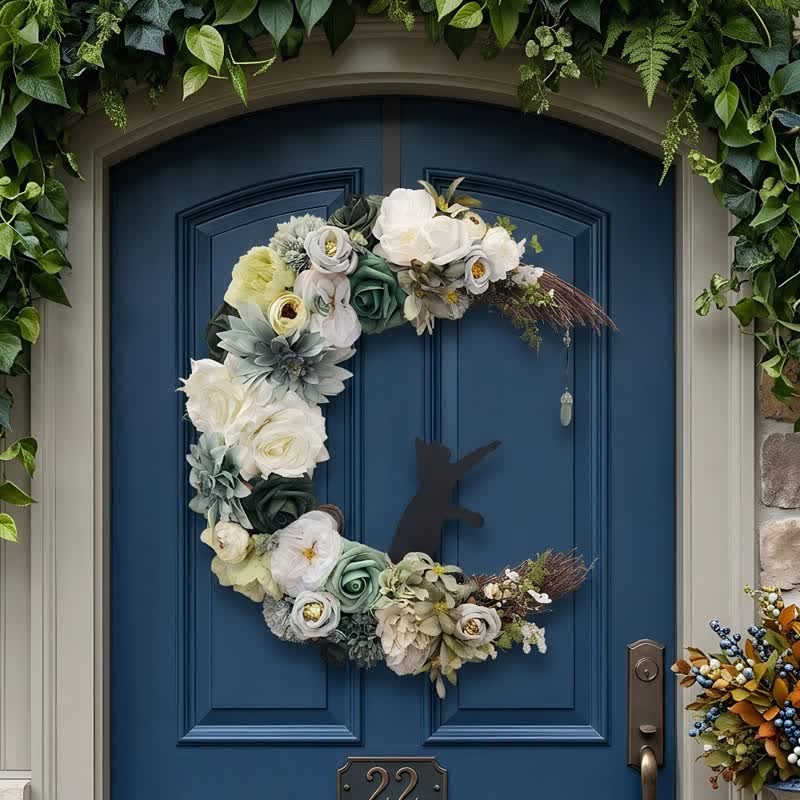 Décoration de porte Olivenorma en mousse plastique, paille, flanelle non tissée, soie, fleur, symbole de paix et de guérison - image 2
