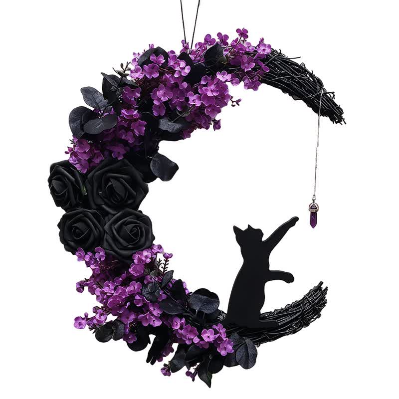 Décoration de porte Olivenorma en tissu plastique, brindilles séchées découpées dans du bois, symbole de protection gothique - image 3