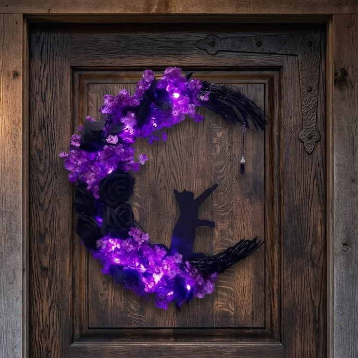 Décoration de porte Olivenorma en tissu plastique, brindilles séchées découpées dans du bois, symbole de protection gothique - image 2