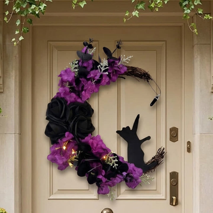 Décoration de porte Olivenorma en tissu plastique, brindilles séchées découpées dans du bois, symbole de protection gothique - image 5