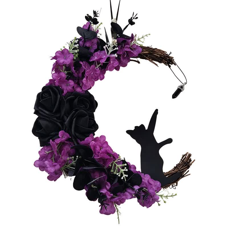 Décoration de porte Olivenorma en tissu plastique, brindilles séchées découpées dans du bois, symbole de protection gothique - image 7