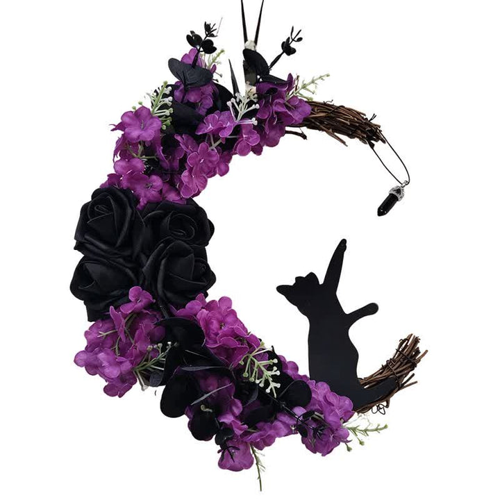 Décoration de porte Olivenorma en tissu plastique, brindilles séchées découpées dans du bois, symbole de protection gothique - image 7
