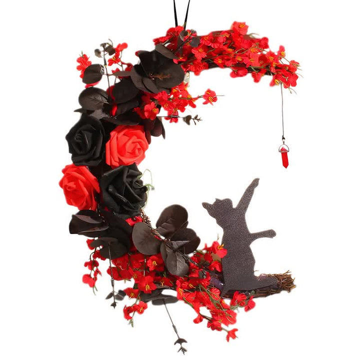 Couronne de porte Olivenorma en bois découpé et brindilles séchées en plastique, symbole mystérieux de protection, idéale pour décorer un chat. - image 11