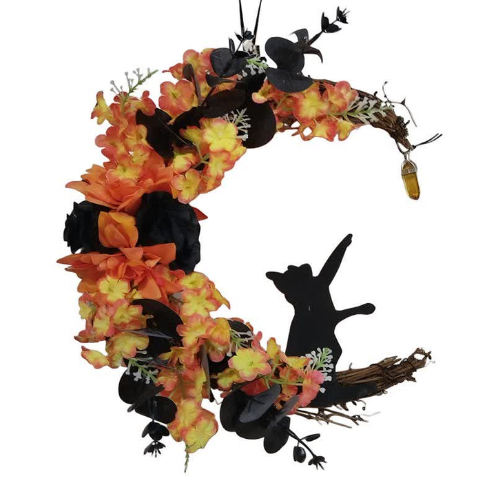 Couronne de porte Olivenorma en bois découpé et brindilles séchées en plastique, symbole mystérieux de protection, idéale pour décorer un chat. - image 3