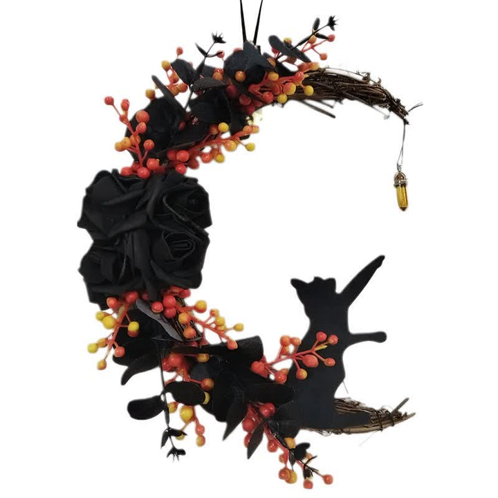 Couronne de porte Olivenorma en bois découpé et brindilles séchées en plastique, symbole mystérieux de protection, idéale pour décorer un chat. - image 19
