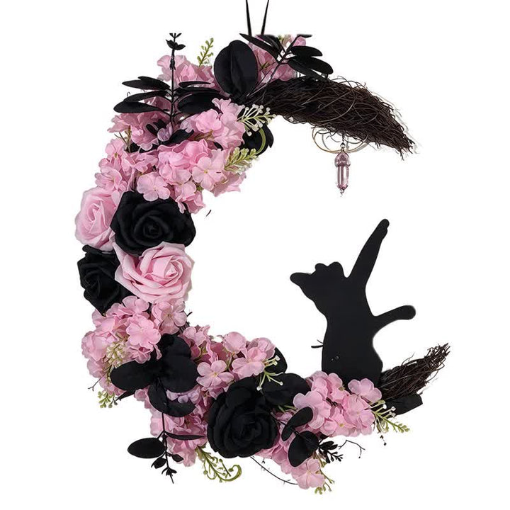 Couronne de porte Olivenorma en bois découpé et brindilles séchées en plastique, symbole mystérieux de protection, idéale pour décorer un chat. - image 15