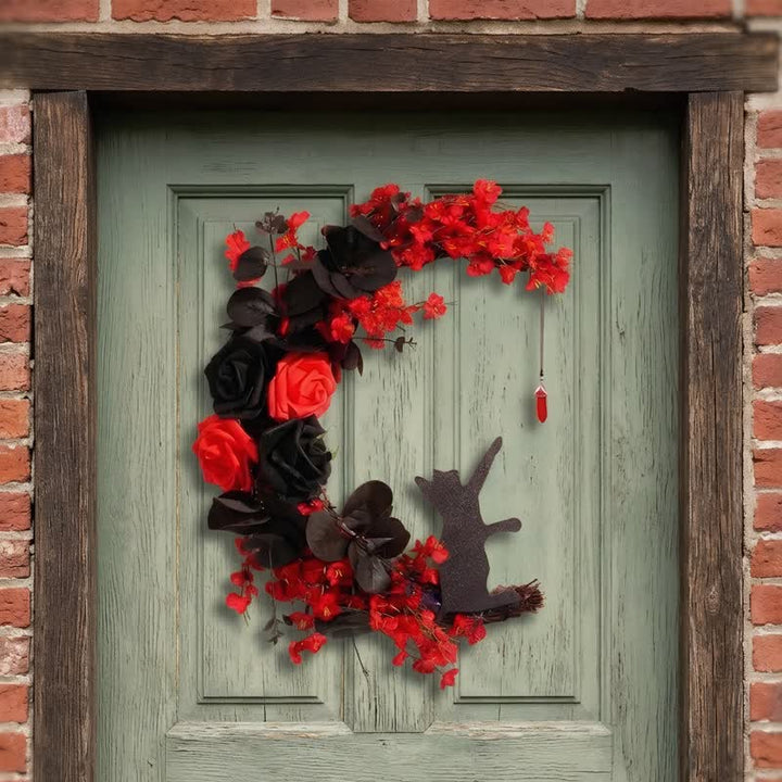 Couronne de porte Olivenorma en bois découpé et brindilles séchées en plastique, symbole mystérieux de protection, idéale pour décorer un chat. - image 9