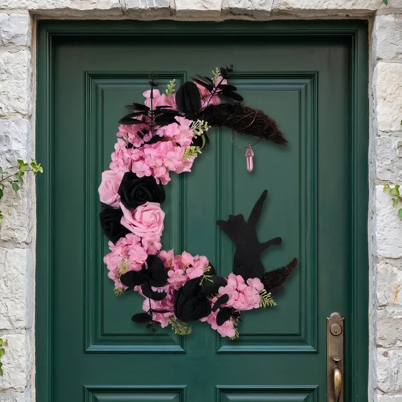 Couronne de porte Olivenorma en bois découpé et brindilles séchées en plastique, symbole mystérieux de protection, idéale pour décorer un chat. - image 13