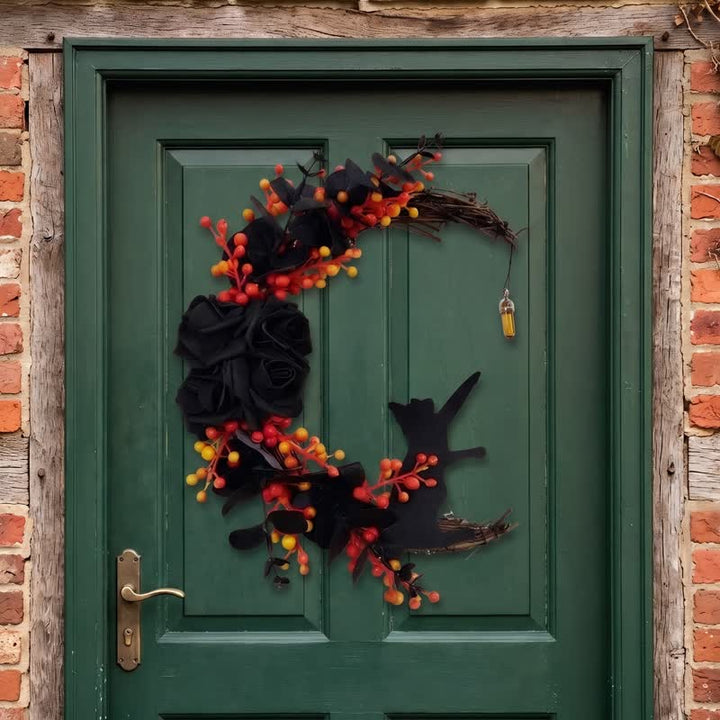 Couronne de porte Olivenorma en bois découpé et brindilles séchées en plastique, symbole mystérieux de protection, idéale pour décorer un chat. - image 18