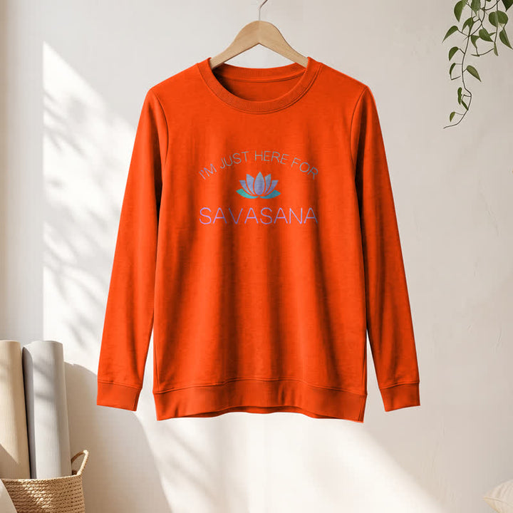 T-shirt à manches longues pour femme Olivenorma en mélange de coton doux « Je suis juste là pour Savasana » imprimé lotus - image 28