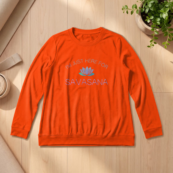 T-shirt à manches longues pour femme Olivenorma en mélange de coton doux « Je suis juste là pour Savasana » imprimé lotus - Orange - 2XL - image 27