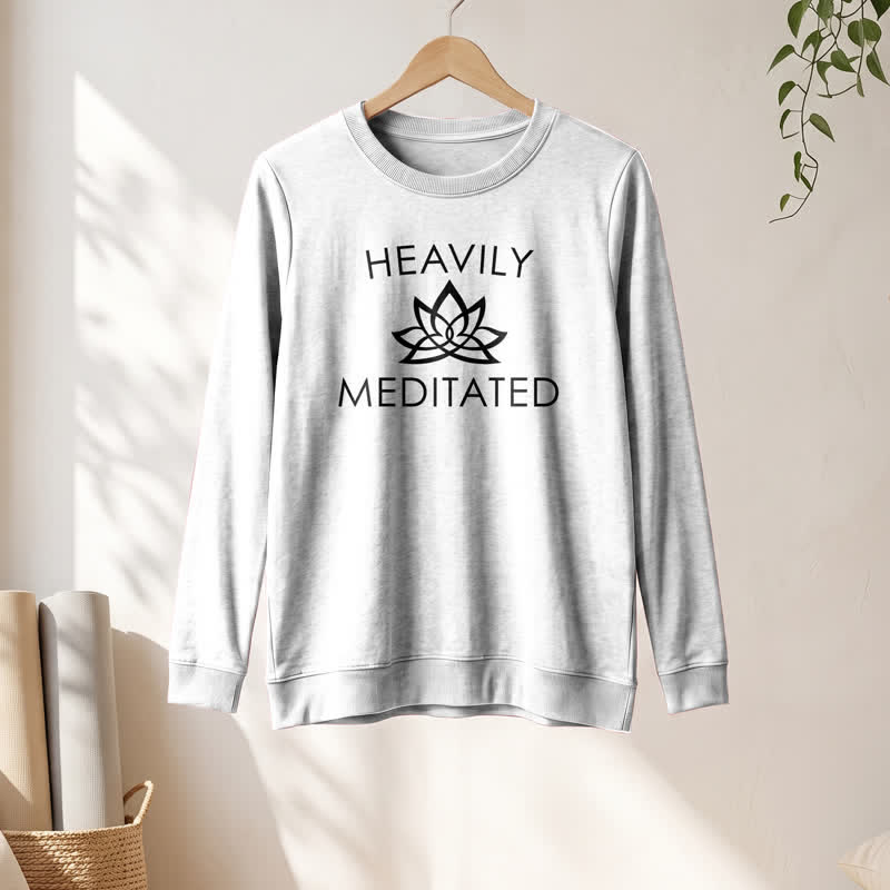 Chemise à manches longues pour femme Olivenorma en mélange de coton doux à imprimé lotus méditatif - image 4
