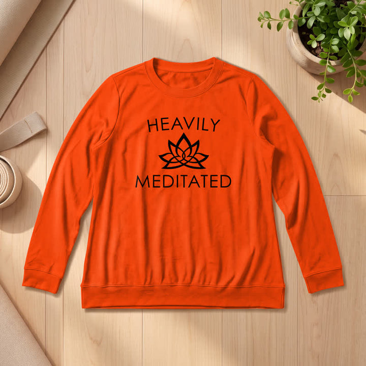 Chemise à manches longues pour femme Olivenorma en mélange de coton doux à imprimé lotus méditatif - Orange - 2XL - image 27