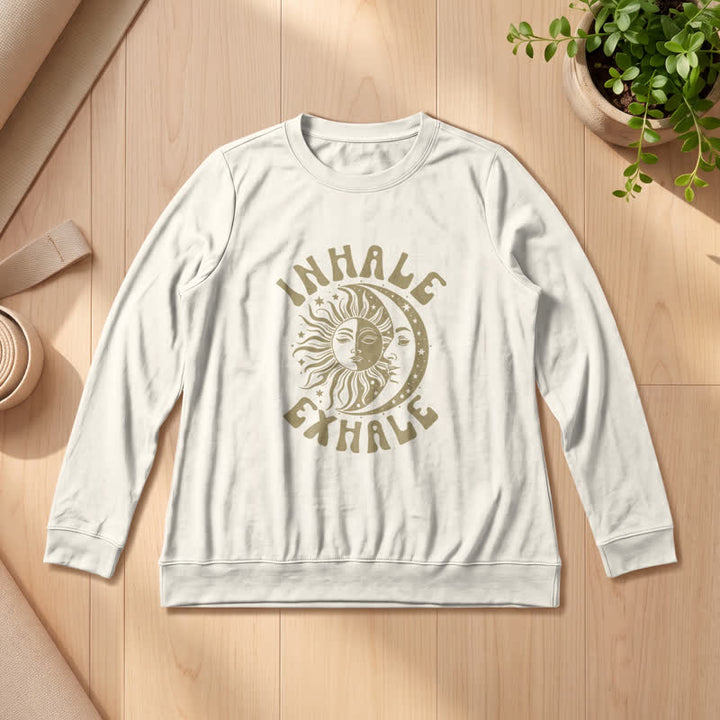 T-shirt à manches longues pour femme Olivenorma en mélange de coton doux, imprimé soleil et lune. - Couleur sable - 2XL - image 12