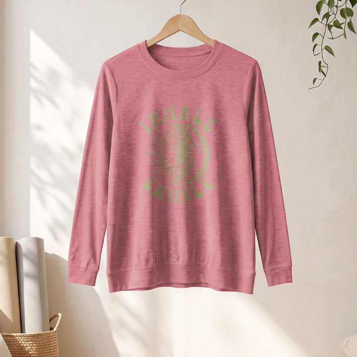 T-shirt à manches longues pour femme Olivenorma en mélange de coton doux, imprimé soleil et lune. - image 10