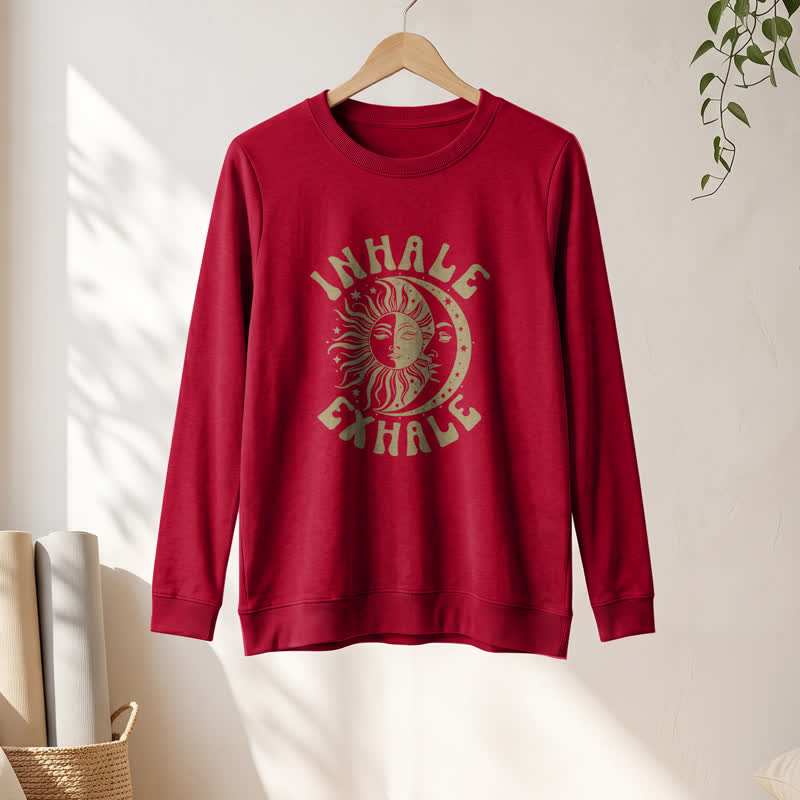 T-shirt à manches longues pour femme Olivenorma en mélange de coton doux, imprimé soleil et lune. - image 31