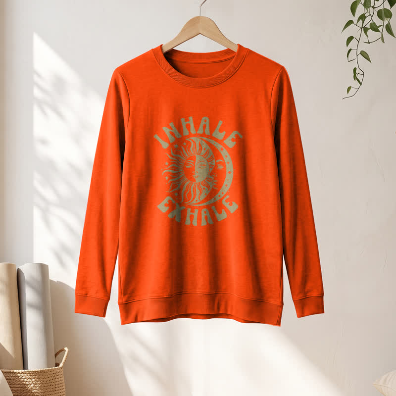 T-shirt à manches longues pour femme Olivenorma en mélange de coton doux, imprimé soleil et lune. - image 28