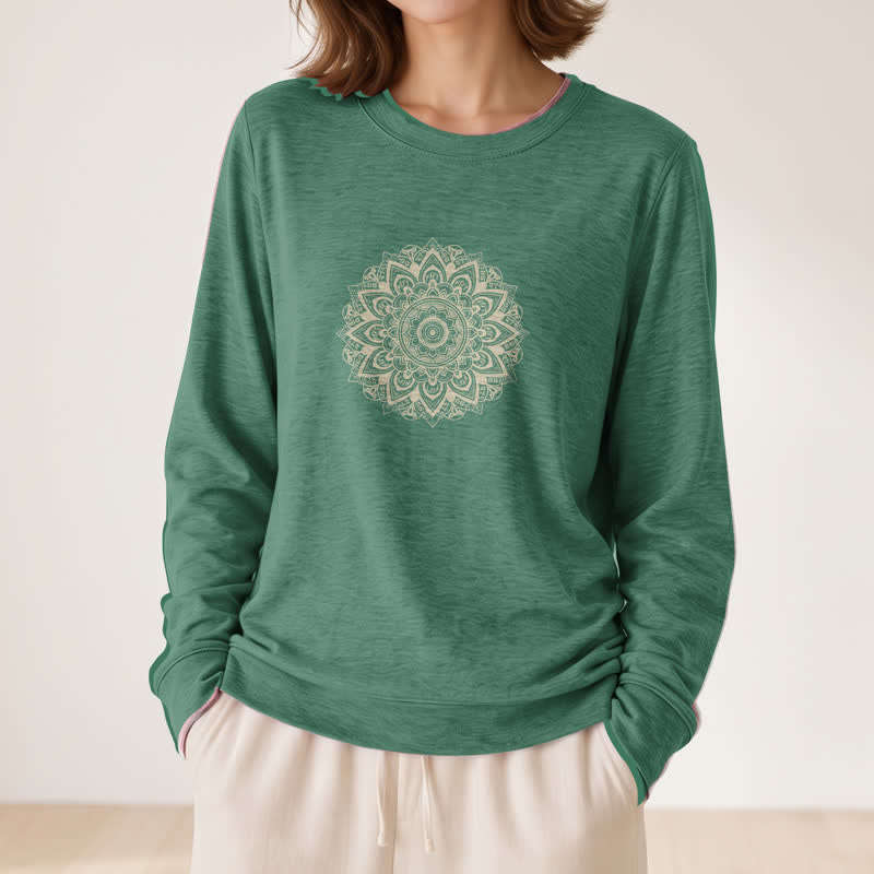 Chemise à manches longues pour femme Olivenorma en mélange de coton doux imprimé mandala - image 26