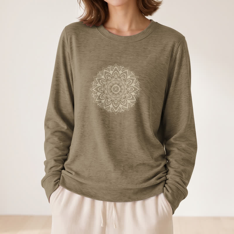 Chemise à manches longues pour femme Olivenorma en mélange de coton doux imprimé mandala - image 29