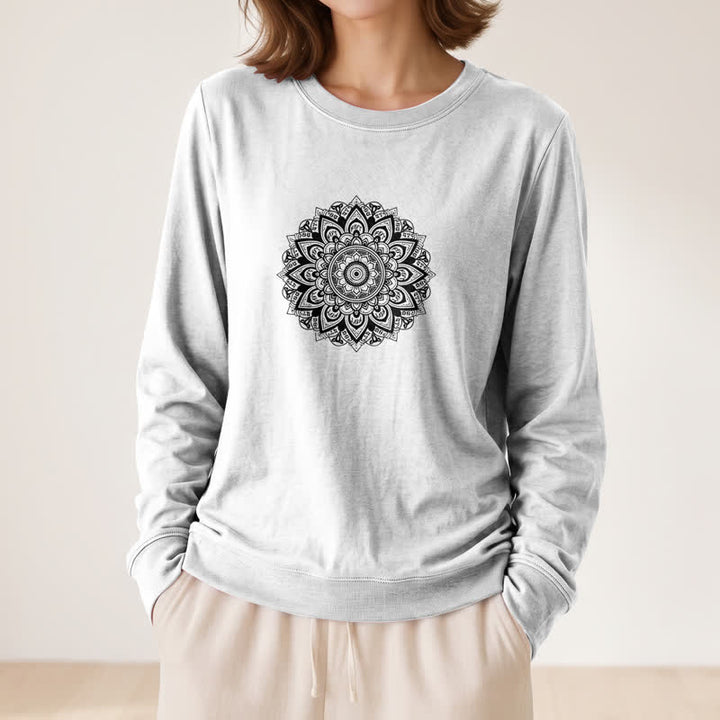 Chemise à manches longues pour femme Olivenorma en mélange de coton doux imprimé mandala - image 5