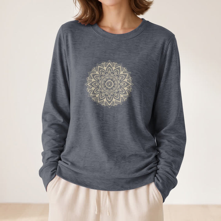 Chemise à manches longues pour femme Olivenorma en mélange de coton doux imprimé mandala - image 17
