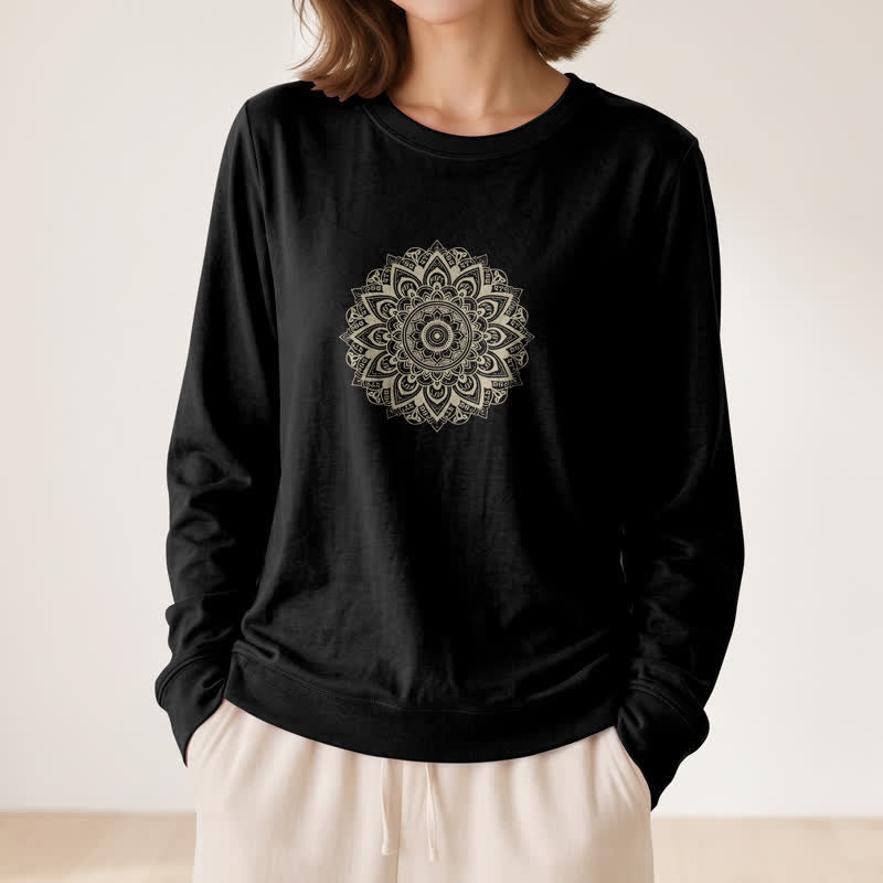 Chemise à manches longues pour femme Olivenorma en mélange de coton doux imprimé mandala - image 8