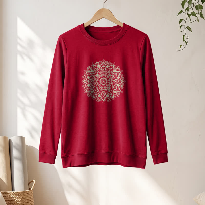 Chemise à manches longues pour femme Olivenorma en mélange de coton doux imprimé mandala - image 1
