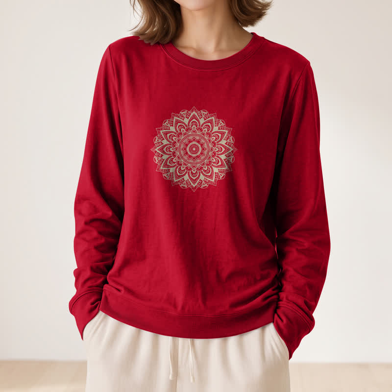 Chemise à manches longues pour femme Olivenorma en mélange de coton doux imprimé mandala - image 2