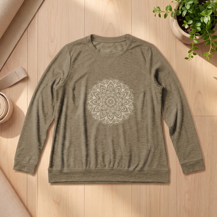Chemise à manches longues pour femme Olivenorma en mélange de coton doux imprimé mandala - Café - 2XL - image 27