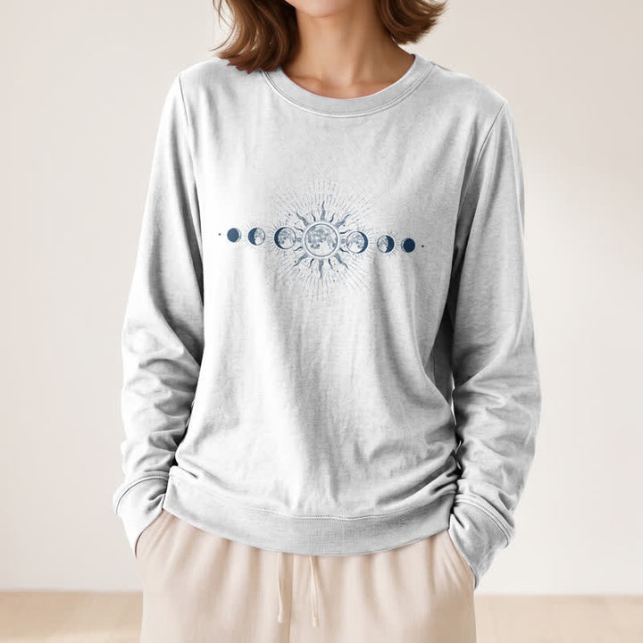 Chemise à manches longues pour femme Olivenorma en mélange de coton doux imprimé phases du soleil et de la lune - image 5
