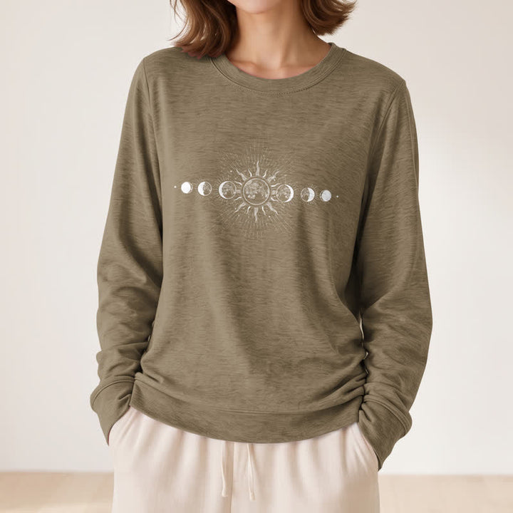 Chemise à manches longues pour femme Olivenorma en mélange de coton doux imprimé phases du soleil et de la lune - image 26