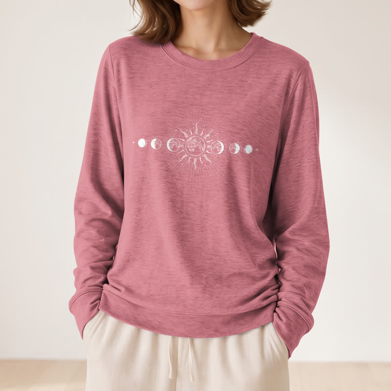 Chemise à manches longues pour femme Olivenorma en mélange de coton doux imprimé phases du soleil et de la lune - image 11