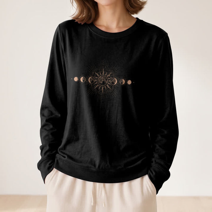 Chemise à manches longues pour femme Olivenorma en mélange de coton doux imprimé phases du soleil et de la lune - image 8