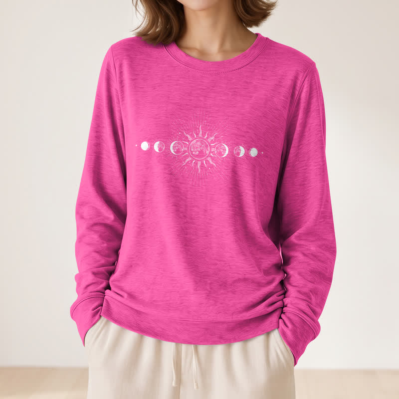 Chemise à manches longues pour femme Olivenorma en mélange de coton doux imprimé phases du soleil et de la lune - image 23