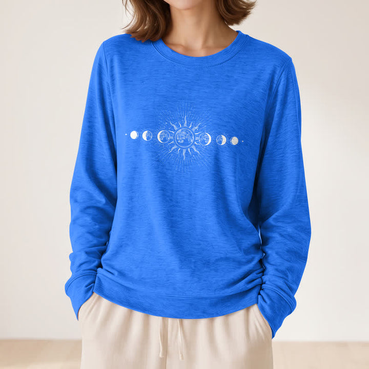 Chemise à manches longues pour femme Olivenorma en mélange de coton doux imprimé phases du soleil et de la lune - image 20